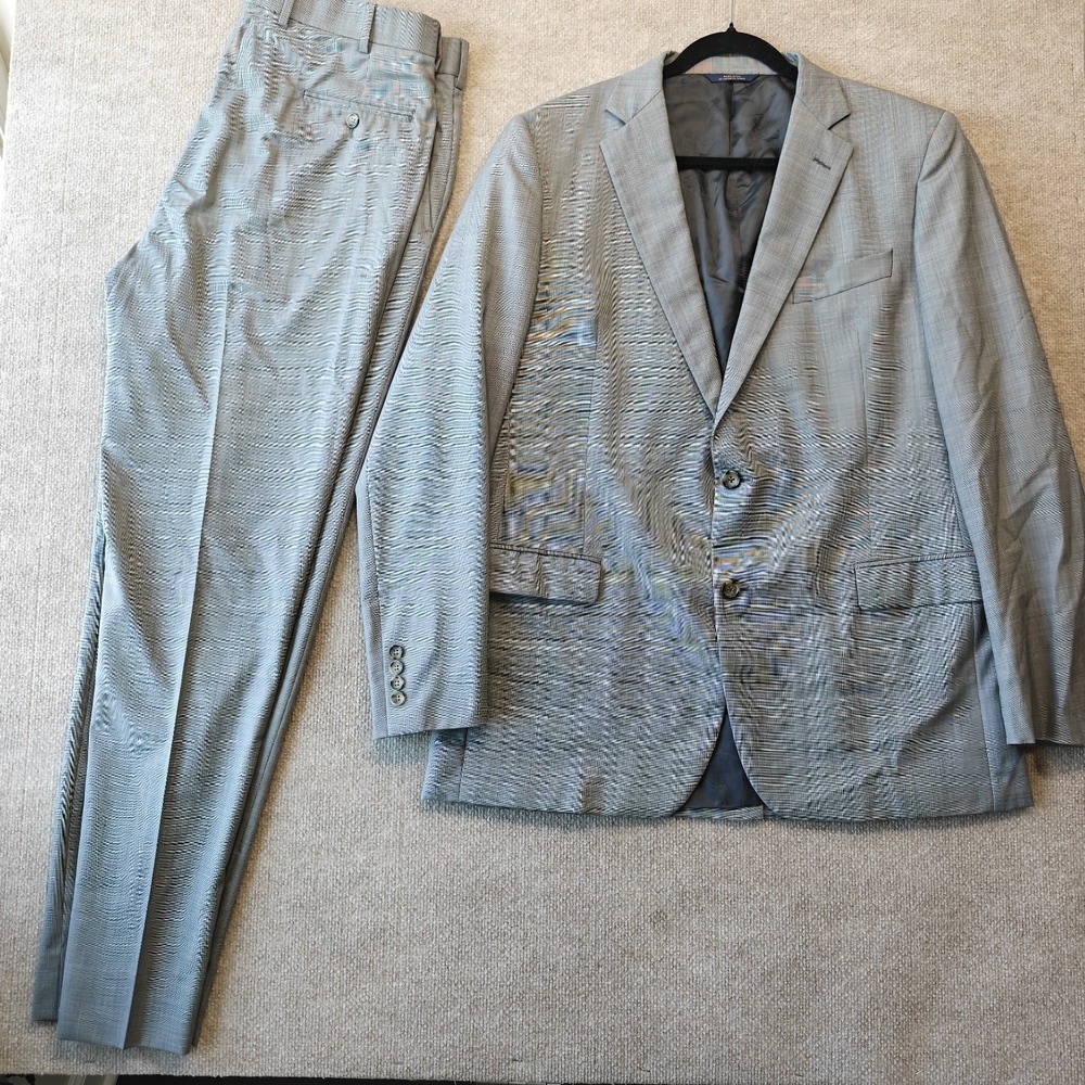 Brooks Brothers 1818 Fitzgerald Men's 44L Taupe Gray Saxxon Suit And Pants 38x32 - Picture 2 of 16